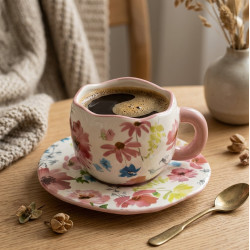 Porcelain Mug & Saucer